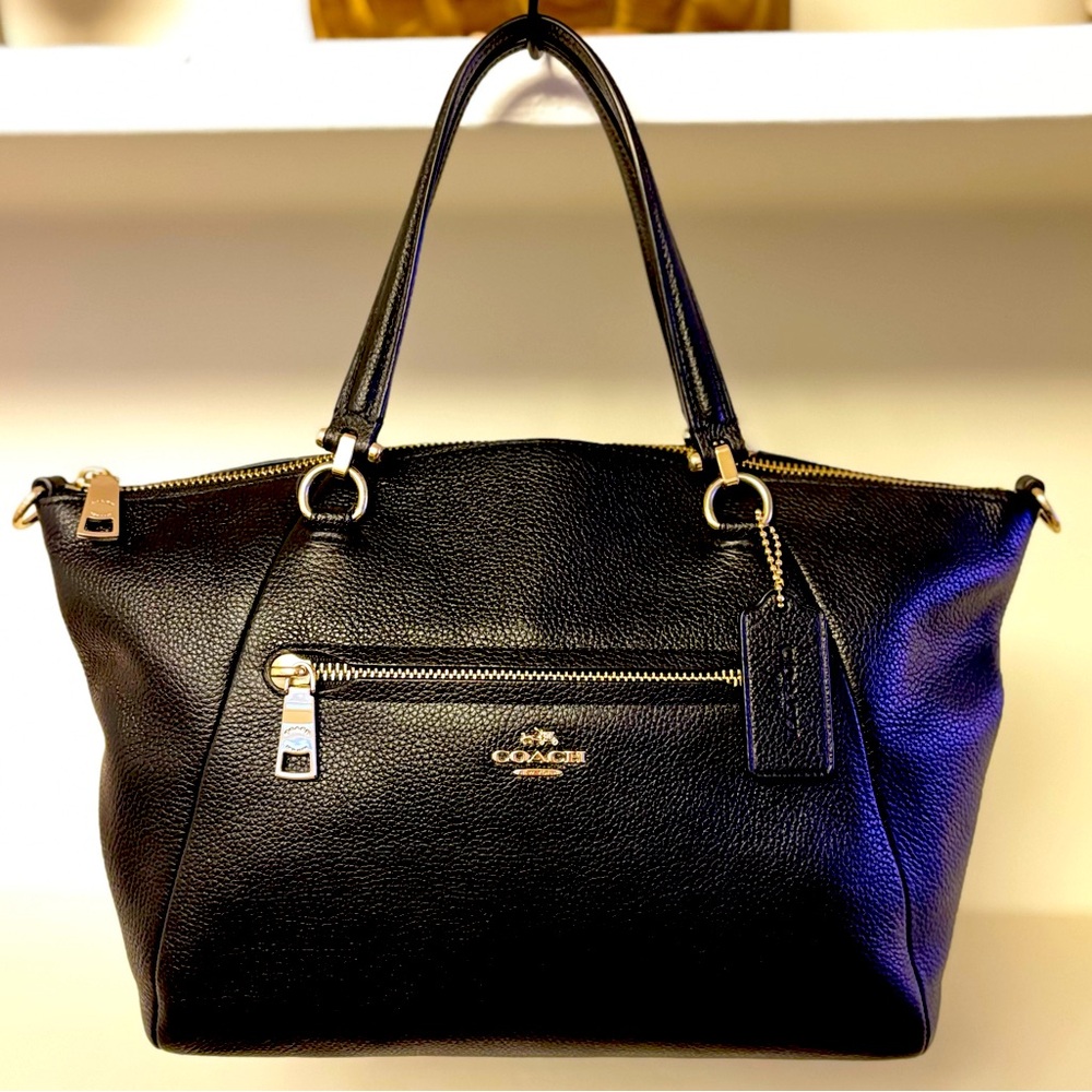 💖HOST PICK!💝 COACH Prairie Satchel in Black Pebbled Leather! EUC!